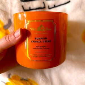 A pumpkin fall candle only used once